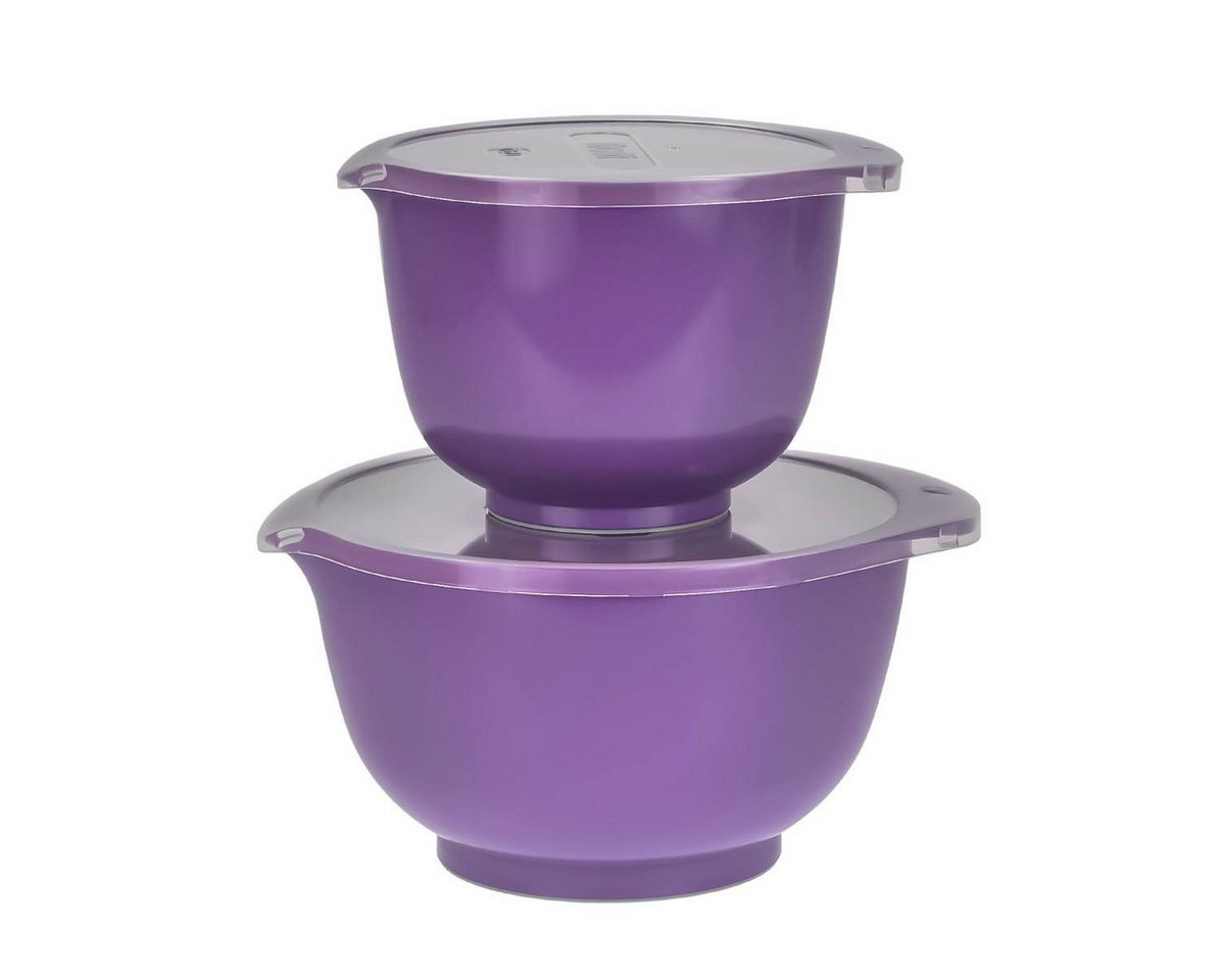 ROSTI Rührschüssel "Margrethe New" 1,5 und 3 Liter Set mit Deckel, Kunststoff, (Spar-Set, 2-tlg), spülmaschinenfest, auch für Mikrowelle und Gefrierschrank (violett) von ROSTI