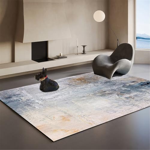 ROSURUG Ankleidezimmer Möbel Bürodeko 90X160CM Moderne Farbe Sofa Sitzecke Dekoration waschbar grau-blau von ROSURUG