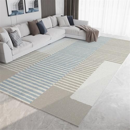ROSURUG Auslegware Teppichboden blau grau Teppich Landhausstil 120X160CM Moderne Wohnzimmermatte rutschfest von ROSURUG