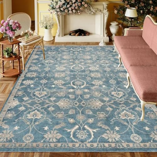 ROSURUG Badvorleger rutschfest Waschbar Blau 2 Teppich Kinder 130X190CM Pflanzendruck-Design Rutschfestes, langlebiges Innenzubehör ROSURUG Badvorleger rutschfest Waschbar Blau 2 Teppich Kinder 130X190CM Pflanzendruck-Design Rutschfestes, langlebiges Innenzubehör von ROSURUG