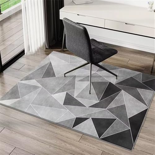 ROSURUG Bodenmatte Kinderzimmer Teppich Kinderzimmer Mädchen 120X160CM Dreieck Geometrisches Design Modern Waschbar Room Decor Möbel Schlafzimmer Grau Dunkelgrau von ROSURUG