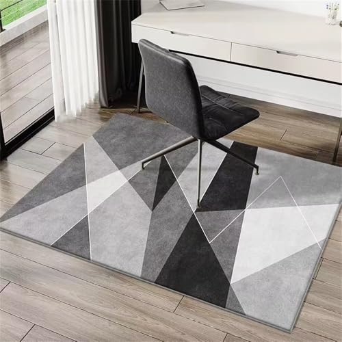 ROSURUG Deko Kinderzimmer Küchenteppich 60X90CM Grau Geometrisches Design Wohnzimmer Schlafzimmer Kissen Waschbar Living Room Furniture Fussmatte Dunkelgrau von ROSURUG