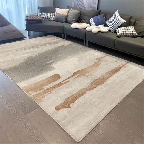 ROSURUG Küchenläufer Waschbar Grau Terassenteppich Aussen Wetterfest 60X90CM Modernes Design im abstrakten Stil von ROSURUG
