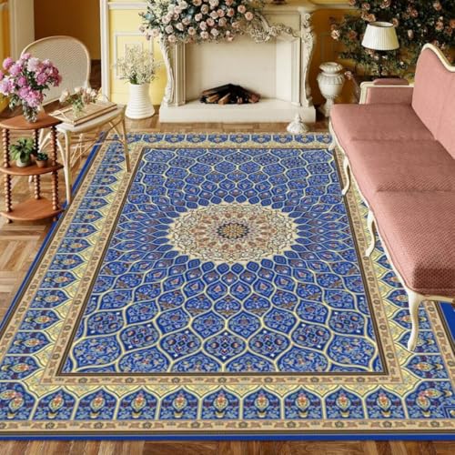 ROSURUG Mädchen Teppich Kinderzimmer Blau 7 Tischdekoration 160X230CM Schöne Blume geometrisches Design kältebeständig bequem antiallergisch ROSURUG Mädchen Teppich Kinderzimmer Blau 7 Tischdekoration 160X230CM Schöne Blume geometrisches Design kältebeständig bequem antiallergisch von ROSURUG