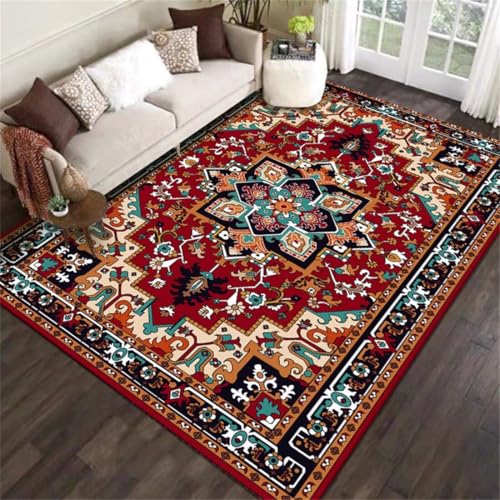 ROSURUG Orientteppiche Wohnzimmer 60X90CM Eine Vielzahl von grafischen Design Inneneinrichtung Zubehör Wohnzimmer Teppich Staub Teppich Rutsch Stop Schöne Deko rot von ROSURUG