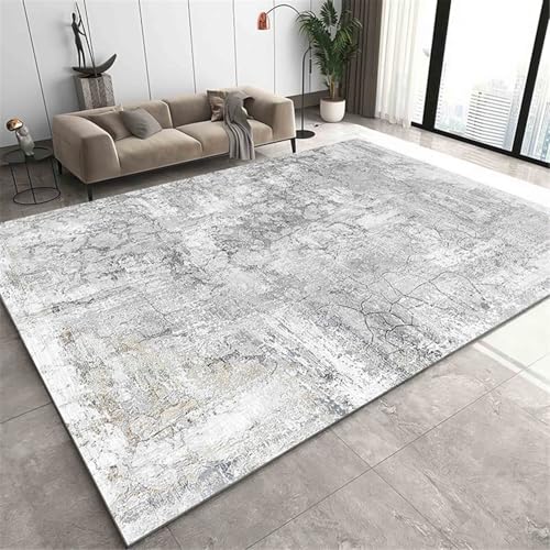 ROSURUG Outdoorteppich Zimmer Deko Aesthetic 200X300CM Minimalistisches modernes graues Dekor Grau 3 von ROSURUG