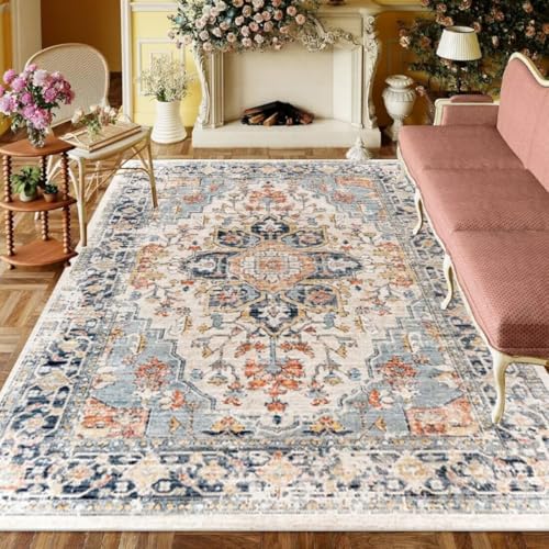 ROSURUG Rug Blau 3 Teppiche 130X190CM Geometrisches Blumendesign Retro-Stil weich und bequem pflegeleicht ROSURUG Rug Blau 3 Teppiche 130X190CM Geometrisches Blumendesign Retro-Stil weich und bequem pflegeleicht von ROSURUG