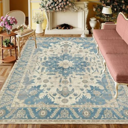 ROSURUG Schmutzfangmatte Blau 3 Büro Teppich 160X230CM Moderne einfache Windmuster Druck Inneneinrichtung von ROSURUG