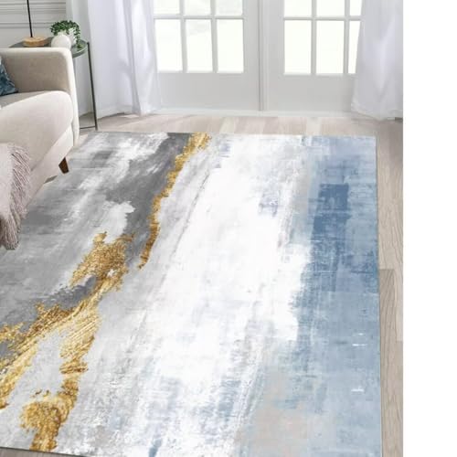 ROSURUG Teppich Carpet blau Natur Deko 140X200CM Farbe einfaches Muster moderner Stil pflegeleicht von ROSURUG