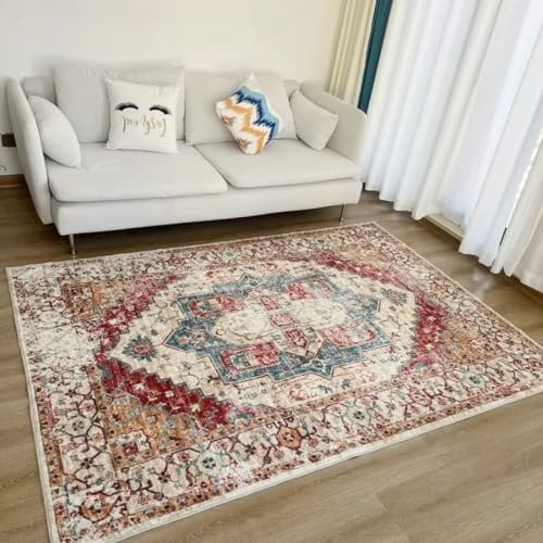 ROSURUG Teppichstopper Antirutschpads rot blau Flur Teppich Läufer rutschfest 60X90CM Retro-Stil weich und bequem Größe kann angepasst Werden von ROSURUG