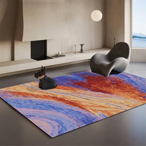 Rutschfester Teppich Home Deko 180X260CM Moderne Farbe Sofa Sitzecke Dekoration waschbar rot von ROSURUG