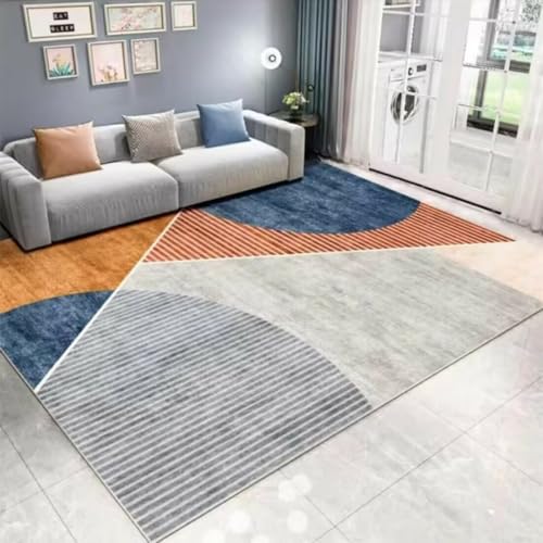 Teppich The Carpet blau Flurteppich Läufer Lang 80X160CM Linie geometrische Kombination Design antiallergisch waschbar Teppich The Carpet blau Flurteppich Läufer Lang 80X160CM Linie geometrische Kombination Design antiallergisch waschbar von ROSURUG