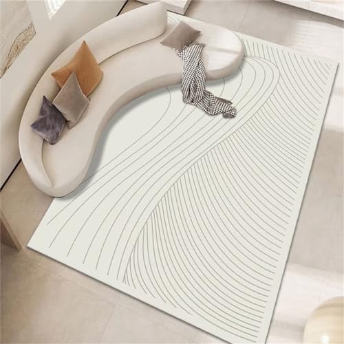 The Carpet Teppich Pinterest Deko Einfache graue Wohnzimmer Teppich geschwungene Linie Dekoration ist leicht zu pflegen 200X290cm Badvorleger rutschfest Waschbar von ROSURUG