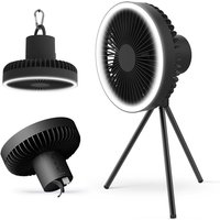 Rosvola - 7-Zoll-Lüfterlampe 3 Geschwindigkeiten Desktop-Haushaltsstativ 10000mAh USB-LED-Beleuchtung Drahtloser Drahtgebrauch im Freien von ROSVOLA