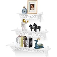 Rosvola - Dioche Wandregal,Display Wandregal Lagerregal 3er-Set Shabby Floating Wall Regale Bücherregal Vintage Dekoregal Schweberegal Wandregal Holz von ROSVOLA