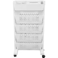 Eosnow Weies Aufbewahrungsorganisator-Regal, herausnehmbares, bewegliches Bücherregal aus Kunststoff für das Arbeitszimmer zu Hause, 5-lagig Eosnow Weies Aufbewahrungsorganisator-Regal, herausnehmbares, bewegliches Bücherregal aus Kunststoff für das Arbeitszimmer zu Hause, 5-lagig von ROSVOLA