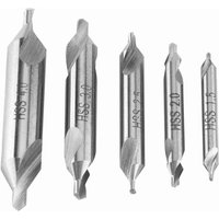 Rosvola - Jeffergarden 5-teiliges Schnellarbeitsstahl-Mittelbohrer-Set, 60-Grad-Winkel, 1,5/2/2,5/3/4 mm von ROSVOLA