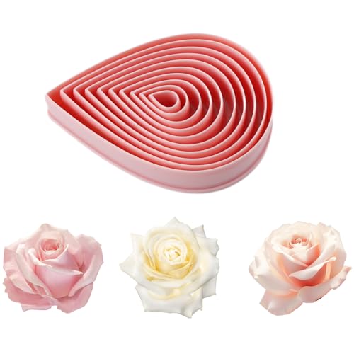 10 Stück Ausstechform Tropfen Ausstecher Rosenblüten Ausstechformen Cookie Keks Plastik Blume Keksausstecher Blumen Blumenausstecher für Kuchen Brotherstellung Plätzchen von ROSYLEVE