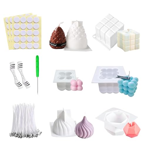 112 Pcs Kerzenform Bubble Kerzen Kit, 3D DIY Silikonform Kerzengießen Formen und Kerzendocht Set, Kerzen Gießform,Kerzenformen zum Gießen Set als Heimdekorationen Bastel Bastel Ornamente,DIY Duftkerze 112 Pcs Kerzenform Bubble Kerzen Kit, 3D DIY Silikonform Kerzengießen Formen und Kerzendocht Set, Kerzen Gießform,Kerzenformen zum Gießen Set als Heimdekorationen Bastel Bastel Ornamente,DIY Duftkerze von ROSYLEVE