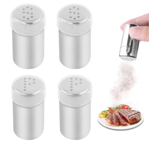 4 Stück Mini Salzstreuer 5ML Salz und Pfefferstreuer Set Unterwegs Salzstreuer Klein Edelstahl Pfefferglas mit Deckel für Camping zu Hause Arbeit Restaurant 4 Stück Mini Salzstreuer 5ML Salz und Pfefferstreuer Set Unterwegs Salzstreuer Klein Edelstahl Pfefferglas mit Deckel für Camping zu Hause Arbeit Restaurant von ROSYLEVE