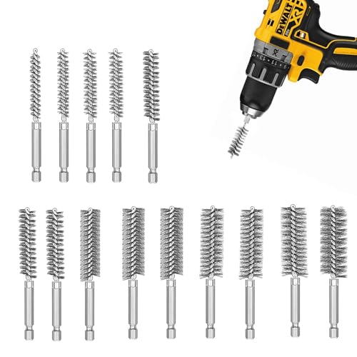 ROSYLEVE 14 Stück Drahtbürste Bohrmaschine 8-25 mm,1/4 Zoll Bohrlochbürste Bohrloch Rohrbürste Edelstahl Drahtbürste Set, Rohrreiniger mit Griff, für Schlagbohrmaschinen Effiziente Bohrlochreinigung ROSYLEVE 14 Stück Drahtbürste Bohrmaschine 8-25 mm,1/4 Zoll Bohrlochbürste Bohrloch Rohrbürste Edelstahl Drahtbürste Set, Rohrreiniger mit Griff, für Schlagbohrmaschinen Effiziente Bohrlochreinigung von ROSYLEVE