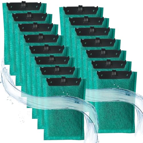 ROSYLEVE 15 Stück Aquarium Filterkartusche für Tetra EasyCrystal Filter 250 und EasyCrystal FilterBox 300, Filterpads für Tetra EasyCrystal, Ersatz Filterpads mit Aktivkohle und Zeolithe(Grün) von ROSYLEVE