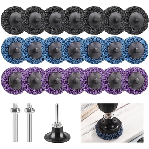 ROSYLEVE 21 Stück CSD Scheibe Schleifscheibe 50mm Grobschleifscheibe/Lila/Blau/Schwarz Reinigungsscheibe Set für Winkelschleifer von Farbe, Rostschweißnähten, Oxidation Reinigen & Entfernen von ROSYLEVE