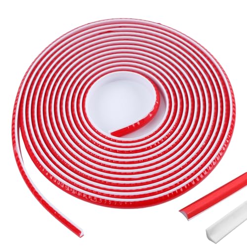 5M Deckenleisten Selbstklebend Flexible Zierleiste 12mm*9mm, Selbstklebend Weiß TPE Dreieck Zierleisten Selbstklebend Wand für Wandkanten Fliesenkanten von ROSYLEVE