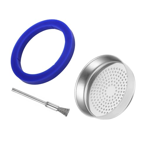 ROSYLEVE E61 Dichtringsatz Dichtung Filter E61 Brühkopffilter 60mm Filter Edelstahl und Drahtbürste für E61 Espressomaschine Kaffeemaschinen-Reparatur-Werkzeugset von ROSYLEVE