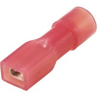 TRU COMPONENTS TC-11599324 Flachsteckhülse Steckbreite: 2.8 mm Steckdicke: 0.8 mm 180 ° Vollisolier von ROT