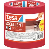 Tesa excellent 56549-00000-00 Kreppband ROT l x b) 50 m x 50 mm 2 St. von ROT