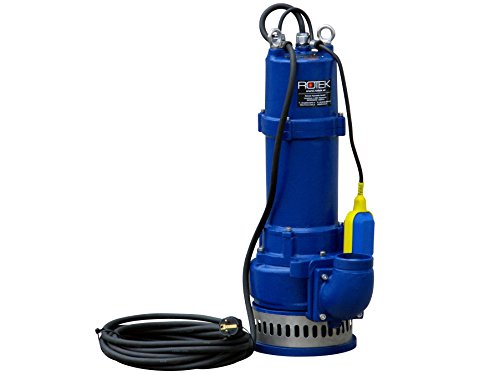 Rotek 1,5kW / 230V elektrische Schmutzwasser Tauchpumpe mit Schneidwerk, Stahlgehäuse und Saugkorb von Rotek