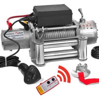 Elektrische Seilwinde 12v mit Funkfernbedienung – 5909 kg 13000 lbs, 6 ps Power Offroad 4x4 Motorwinde Bergewinde Forst Seilzug mit Stahlseil Grau von ROTFUCHS
