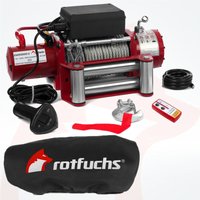 Rotfuchs - Elektrische Seilwinde 12v mit Funkfernbedienung & Schutzhülle – 5909 kg 13000 lbs, 6 ps Power Offroad 4x4 Motorwinde Umlenkrolle Forst von ROTFUCHS