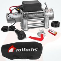 Elektrische Seilwinde Motorwinde 12V 5909 kg 6,0 ps diverse Farben inkl. Funkfernbedienung und Schutzhülle - Silber, Inkl Schutzhülle von ROTFUCHS