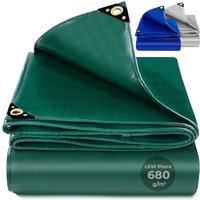 Premium Abdeckplane mit Ösen, 700 g/m² pvc RipStop-Gewebe Reißfest & Wasserdicht Universell für Pool, lkw, Holz Gartenmöbel Abdeckung, Schutzplane, von ROTFUCHS