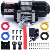 Elektrische Seilwinde 12 Volt - 4500 lbs Motorwinde Seilzug, Zugwinde mit Montagehalterung und Fernbedienung, Power Offroad Winde 2041 kg, atv utv von ROTFUCHS