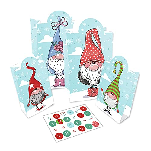 ROTH Adventskalender zum Befüllen - 24 Adventstütchen 'Wichtel' DIY Adventskalender zum selberfüllen von ROTH