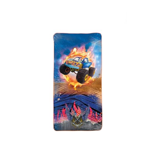 ROTH Kinder-Badetuch - Monstertruck Fire, 60x120 cm, platzsparendes und schnell trocknendes Schwimmtuch von ROTH