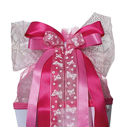 ROTH LED-Schultütenschleife Pink Glamour - fertig gebunden ca. 50 x 23 cm - mit Batterie ROTH LED-Schultütenschleife Pink Glamour - fertig gebunden ca. 50 x 23 cm - mit Batterie von ROTH