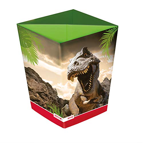 ROTH Papierkorb - Tyrannosaurus, Faltbarer Dino Papierkorb mit Trennsystem aus Pappe fürs Kinderzimmer von ROTH