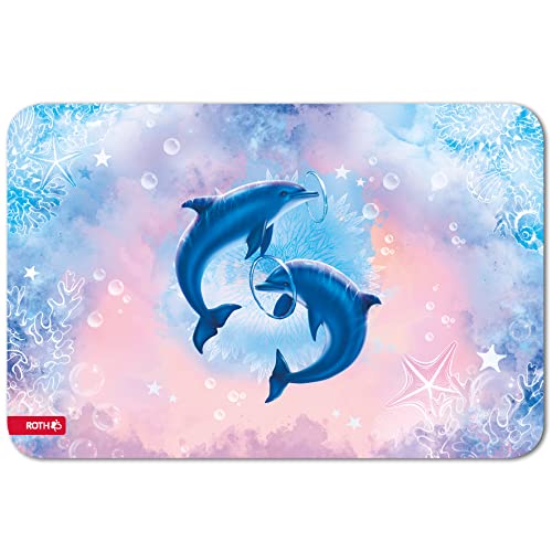 ROTH Schreib- und Malunterlagen aus Kunstleder Delfine - 59 x 39 cm mit Anti-Rutsch-Beschichtung - Delfin Tischmatte von ROTH