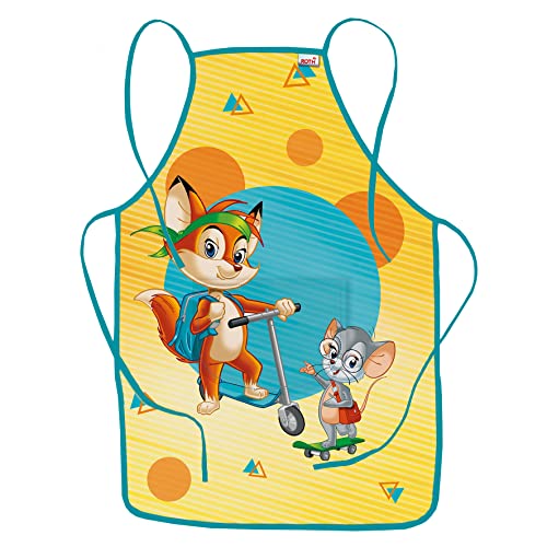 ROTH Schürze "Fredo & Fitzi" für Kinder von 4-10 Jahren mit Tasche - Matschkittel, Bastelschürze, Malschürze von ROTH
