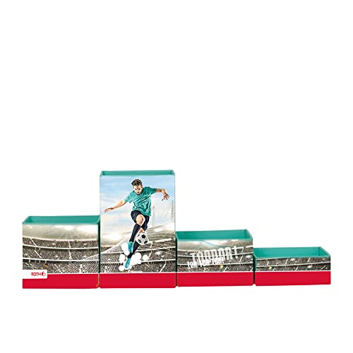 ROTH Stifteköcher Set - Fußball-Star, Stiftehalter mit 4 faltbaren Boxen aus Pappe Kinder Schreibtisch Organizer von ROTH