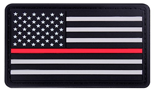Rothco Rubber Thin Red Line Flag Patch - Hook Back von ROTHCO