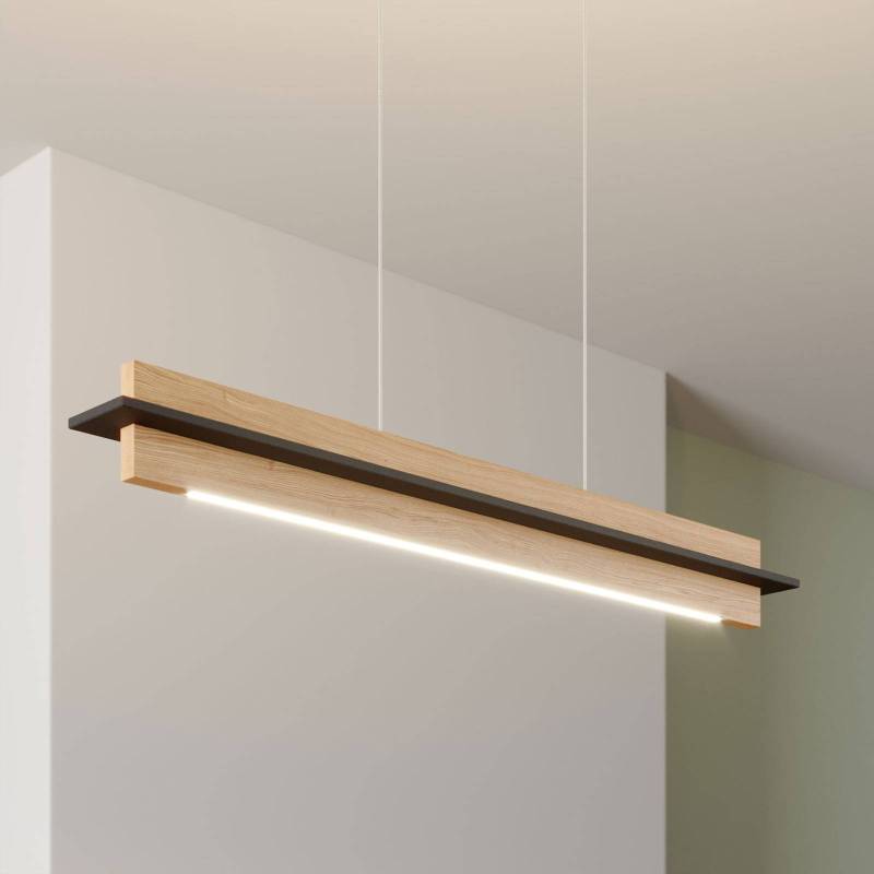 Rothfels LED-Pendellampe Lexa, eiche/schwarz, Länge 78 cm von Quitani