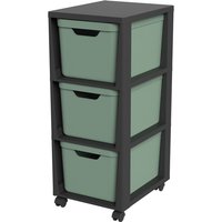 Rotho - Jive Schubladenturm mit Rollen 3x 16L Grün von ROTHO