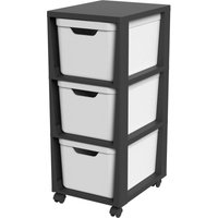 Rotho - jiveSchubladenturm mit Rollen 3x 16L Weiß von ROTHO