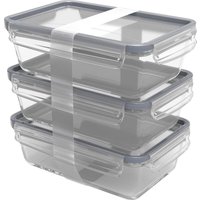 Rotho - Kühlschrankdose Glas clic & lock 1,3 l, 3er Set Vorratsdose von ROTHO