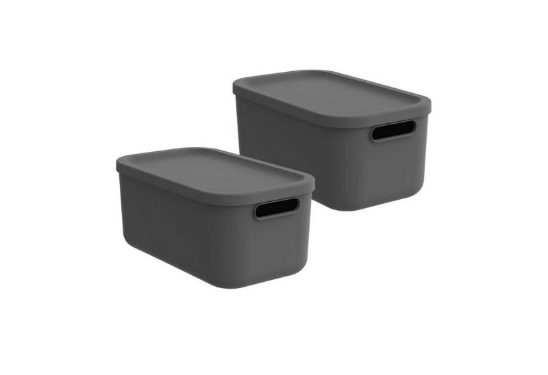 ROTHO Aufbewahrungsbox Albula Light Kiste 12l mit Deckel (Aufbewahrungsboxenset, 2er-Set) von ROTHO